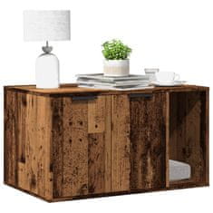 shumee vidaXL Skříňka na kočičí záchod old wood 80x50x45 cm kompozitní dřevo