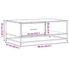 Vidaxl Konferenční stolek šedý sonoma 90 x 57 x 35 cm kompozit a kov