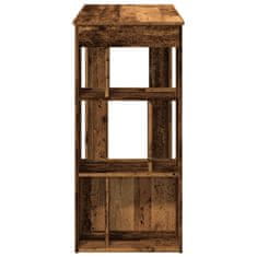 Vidaxl Barový stůl s regály old wood 102x50x103,5 cm kompozitní dřevo