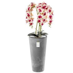 botle Umělá orchidej, krémová a růžová, kytice květin, vysoký květináč, Beton, V 110 cm