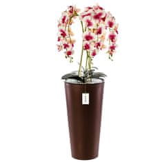 botle Umělá orchidej, krémová a růžová, kytice květin, vysoký květináč, měď, V 110 cm