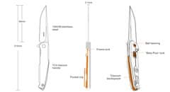 Ruike M108-TZ kapesní nůž 8,8 cm, šedá, titan