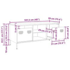 Vidaxl TV skříňka olivově zelená 101,5 x 39 x 43,5 cm ocel