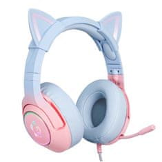 Onikuma K9 RGB Wired Gaming Headset With Cat Ears Pink Blue