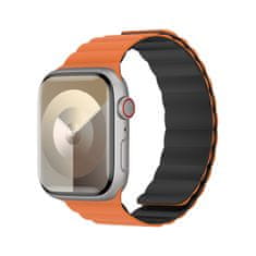 Benks Magnetický silikonový řemínek pro Apple Watch 42-44-45-49 oranžovo-černý