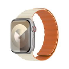 Benks Magnetický silikonový řemínek pro Apple Watch 38-40-41 béžovo-oranžový