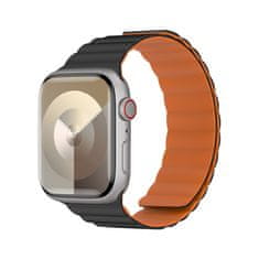 Benks Magnetický silikonový řemínek pro Apple Watch 38-40-41 černo-oranžový