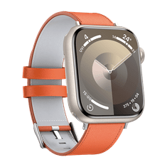 Benks Kožený řemínek Vintage pro Apple Watch 42-44-45-49 oranžový