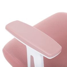 Autronic Kancelářská židle Kancelářská židle, růžová síťovina, bílý plast, kolečka na tvrdé podlahy, 2D područky (KA-K2031 PINK)