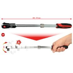 KS Tools Teleskopická ráčna, kloubová, 3/8", přepínací, SlimPOWER, 258-373 mm - KS TOOLS 914.3820