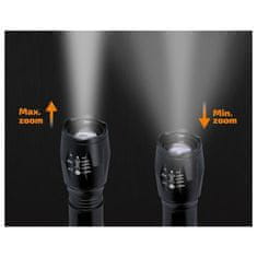 Solight  Nabíjecí LED svítilna, Zoom, USB Powerbanka, 300Lm, 1x baterie Li-ion 5V/1800mAh