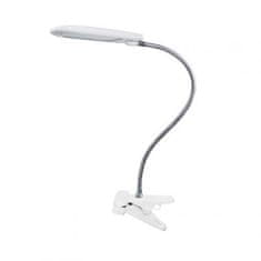 ACA Lightning  LED stolní lampička s vypínačem a klipem BAZ 5W/230V/4000K/340Lm/120°/IP20, bílá