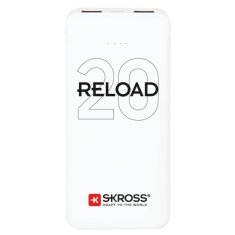 Skross  Powerbank Reload 20, 20000mAh, 2x 2A výstup, microUSB kabel, bílý