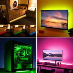 Solight  LED RGB pásek pro TV, 2x 50cm, USB, vypínač, dálkový ovladač