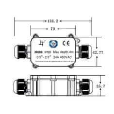 Solight  Voděodolná propojovací krabička IP68, 5-9/9-12mm, max 2,5mm2