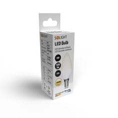 Solight  LED žárovka svíčka matná C37 8W, E14, 3000K, 720lm