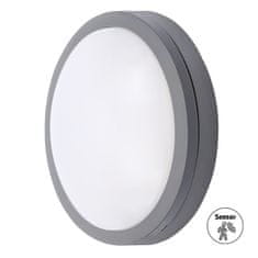 Solight  LED venkovní osvětlení se senzorem Siena, šedé, 20W, 1500lm, 4000K, IP54, 23cm