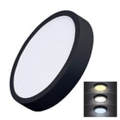 Solight  LED mini panel CCT, přisazený, 24W, 1800lm, 3000K, 4000K, 6000K, kulatý černý