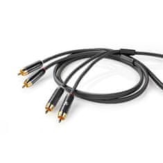 Nedis  Stereo audio kabel, 2x RCA konektor - 2x RCA konektor, pozlacené, 2m