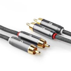 Nedis  Stereo audio kabel, 2x RCA konektor - 2x RCA konektor, pozlacené, 2m