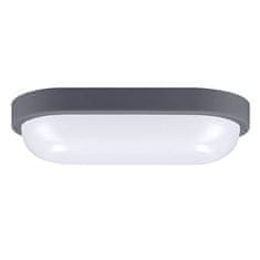 Solight  LED venkovní svítidlo 13W, 910lm, 4000K, IP54, 21cm, oválné šedé