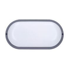 Solight  LED venkovní svítidlo 13W, 910lm, 4000K, IP54, 21cm, oválné šedé