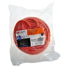 Solight  Prodlužovací kabel 230V/10A - 20m, 1 zásuvka, 3 x 1.5mm, IP20, oranžový