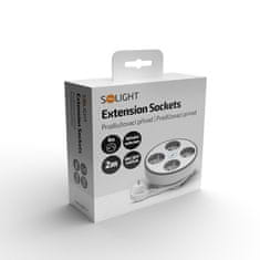 Solight  4z prodlužovací přívod, 2m, 3 x 1mm2, bílý, vypínač