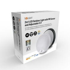 Solight  LED venkovní osvětlení se senzorem CCT, 18W, 1800lm, 22cm, 2v1