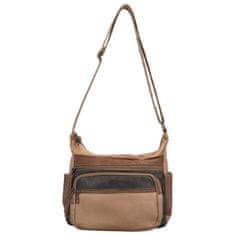 MaxFly Trendy dámská koženková crossbody kabelka Fina, béžová