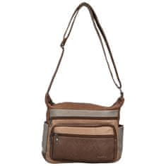 MaxFly Trendy dámská koženková crossbody kabelka Fina, taupe