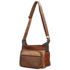 MaxFly Trendy dámská koženková crossbody kabelka Fina, khaki