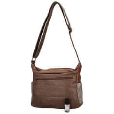 MaxFly Trendy dámská koženková crossbody kabelka Fina, taupe