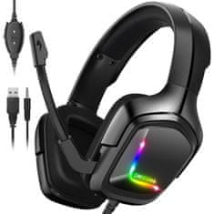 Onikuma K20 RGB Wired Gaming Headset Black