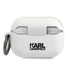 Karl Lagerfeld KLACAPSILGLWH pouzdro na AirPods PRO White silicone Ikonik