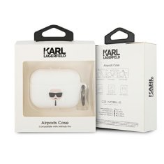 Karl Lagerfeld KLACAPSILGLWH pouzdro na AirPods PRO White silicone Ikonik