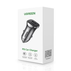 Ugreen Autonabíječka USB-C / USB 24W Power Delivery Quick Charge Ugreen CD130 Šedá