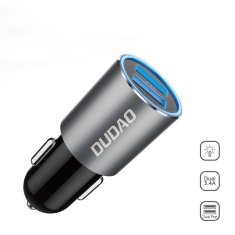 DUDAO Chytrá nabíječka do auta 2x USB 3.4A Dudao R5s Šedá