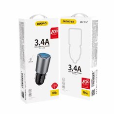 DUDAO Chytrá nabíječka do auta 2x USB 3.4A Dudao R5s Šedá