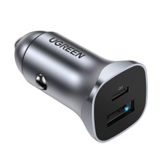 Ugreen Rychlonabíječka do auta USB / USB-C 30W PD PPS Ugreen CD 130 Šedá