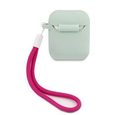 Guess GUACA2LSVSBF pouzdro na AirPods 2. Generace / 1. Generace blue fuschia Silicone Vintage