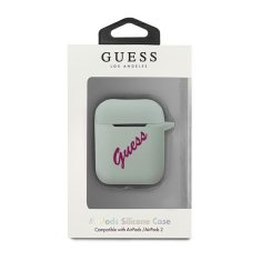 Guess GUACA2LSVSBF pouzdro na AirPods 2. Generace / 1. Generace blue fuschia Silicone Vintage