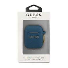 Guess GUACCSILGLBL pouzdro na AirPods 2. Generace / 1. Generace blue Silicone Glitter