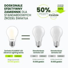 LUMILED LED žárovka E27 A60 4W = 60W 840lm 4000K Neutrální bílá 360° Filament sklo ALS