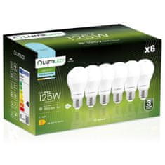 LUMILED 6x LED žárovka E27 A65 15W = 125W 1952lm 6500K Studená bílá 260°