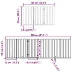 Vidaxl Zábrana pro psy s dvířky skládací 12 panelů hnědá 600 cm topol