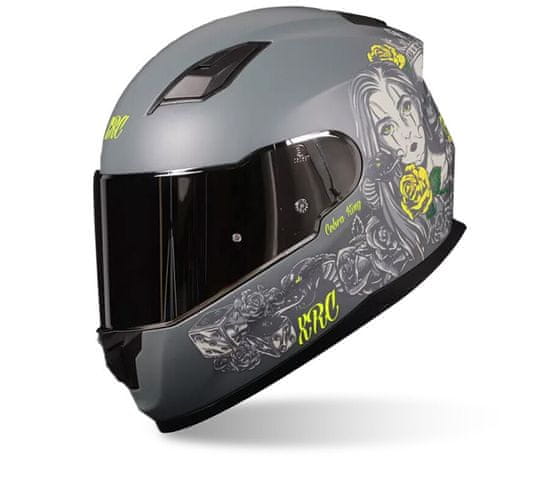 XRC Helma na moto Cobra king matt grey/fluo