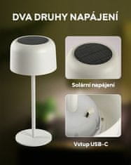 Immax venkovní solární LED stolní lampička CARO/ 4W/ 150lm/ CCT/ 3000K/ stmívatelná/ IP44/ bílá