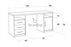 BRADOP Psací stůl rohový CASPER 150×120