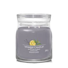 Yankee Candle Aromatická svíčka Signature sklo střední Black Tea & Lemon 368 g